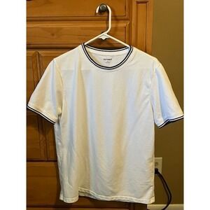 Old Navy T-Shirt Men's Size Medium White with Navy Stripes